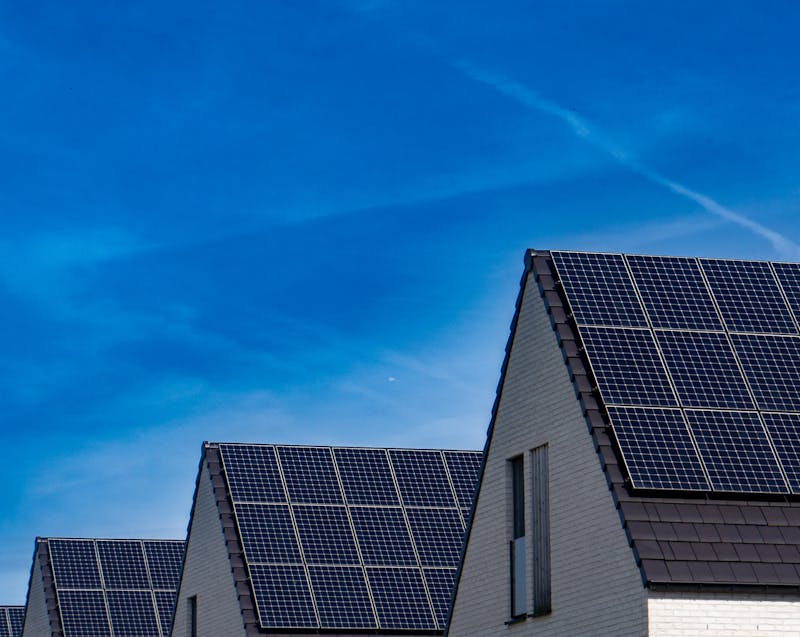 solar panels on the roof